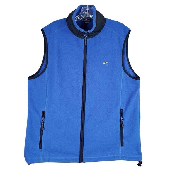 Vineyard Vines Full Zip Fleece Vest Women’s Size Medium M Blue Sleeveless - Picture 2 of 11